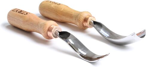 Stryi Wood Carving Bent Gouge 1" #7, Woodworking Long Bent Chisel, Spoon Carving Tools, Bowl Carving, Carbon Steel Radial Gouge, Handmade Woodworking Tool For Hard and Soft Woods BG725 in Saudi Arabia