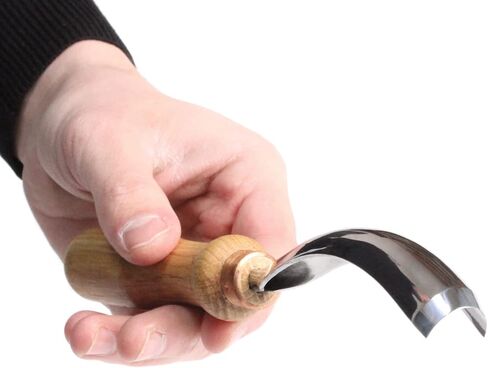 Stryi Wood Carving Bent Gouge 1" #7, Woodworking Long Bent Chisel, Spoon Carving Tools, Bowl Carving, Carbon Steel Radial Gouge, Handmade Woodworking Tool For Hard and Soft Woods BG725 in Saudi Arabia