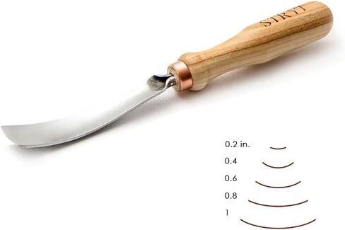 Stryi Wood Carving Bent Gouge 1" #7, Woodworking Long Bent Chisel, Spoon Carving Tools, Bowl Carving, Carbon Steel Radial Gouge, Handmade Woodworking Tool For Hard and Soft Woods BG725 in Saudi Arabia