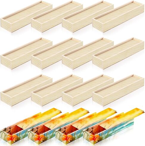 Spiareal 16 Pcs Unfinished Wood Pencil Box with Sliding Lid Rectangle Unpainted Storage Box for DIY Craft Making Jewelry Box Holiday Gift 7.7" x 2.2" x 1.4" in Saudi Arabia