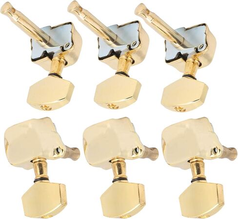 3 Left 3 Right Acoustic Guitar SemiClosed String Tuning Pegs Tuning Keys Machine Heads for Acoustic Guitar(Silver) in Kuwait