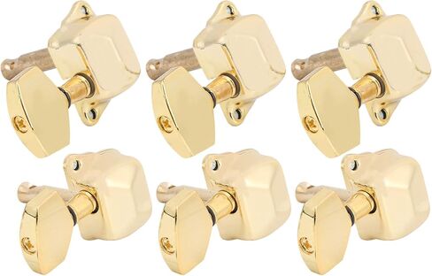 3 Left 3 Right Acoustic Guitar SemiClosed String Tuning Pegs Tuning Keys Machine Heads for Acoustic Guitar(Silver) in Kuwait