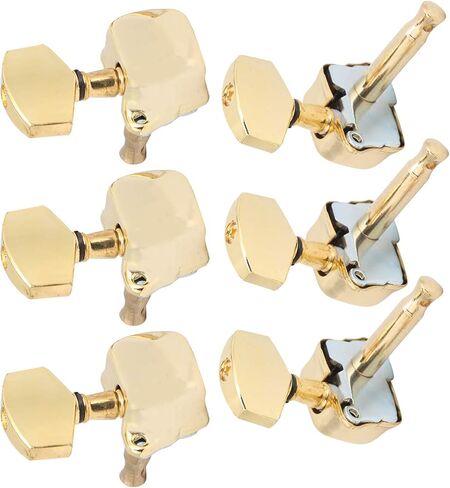 3 Left 3 Right Acoustic Guitar SemiClosed String Tuning Pegs Tuning Keys Machine Heads for Acoustic Guitar(Silver) in Kuwait