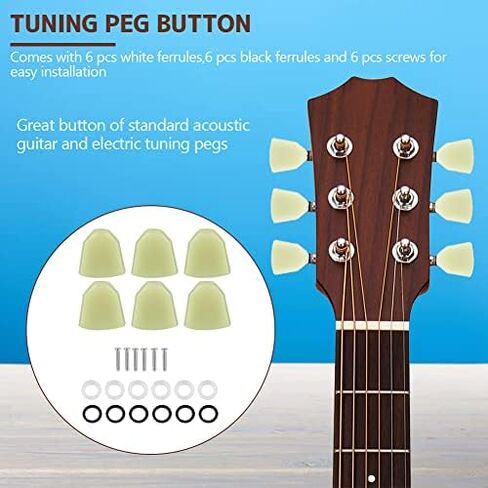 Tuning Peg Button, RiToEasysports 6 PCS/Set Tuning Pegs Machine Heads Acrylic Buttons for Acoustic Electric Guitar(Green) Kluson Tuner Buttons in Saudi Arabia