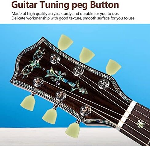 Tuning Peg Button, RiToEasysports 6 PCS/Set Tuning Pegs Machine Heads Acrylic Buttons for Acoustic Electric Guitar(Green) Kluson Tuner Buttons in Saudi Arabia