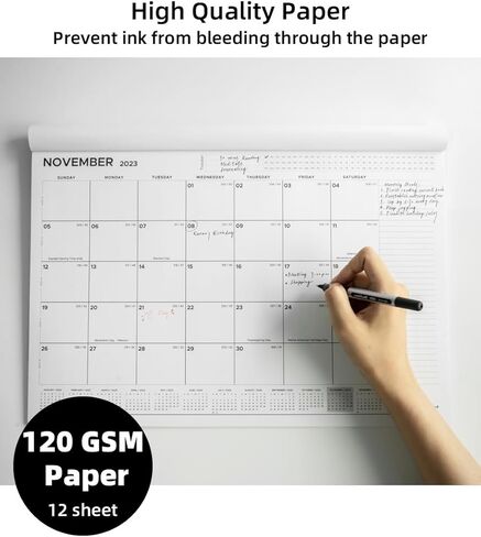 Month Calendar 2024 - Wall / Desk Calendar, 12-Months, JANUARY 2024 - DECEMBER 2024, 12’’ x 17’’, Large Blocks with Julian Dates for Daily Schedule Planner, Perfect for Planning and Organizing Your in Saudi Arabia