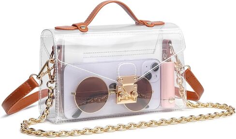 Clear Stadium Purse, Cute Clear Concert Crossbody Plastic Small Bag Game Day Clutch Purse Stadium Approved for Women in Saudi Arabia