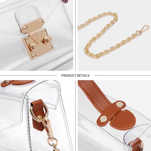 Clear Stadium Purse, Cute Clear Concert Crossbody Plastic Small Bag Game Day Clutch Purse Stadium Approved for Women in Saudi Arabia