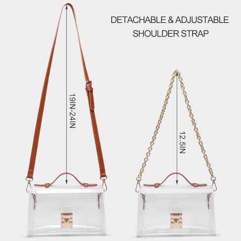 Clear Stadium Purse, Cute Clear Concert Crossbody Plastic Small Bag Game Day Clutch Purse Stadium Approved for Women in Saudi Arabia