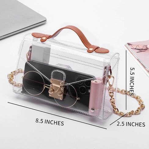 Clear Stadium Purse, Cute Clear Concert Crossbody Plastic Small Bag Game Day Clutch Purse Stadium Approved for Women in Saudi Arabia