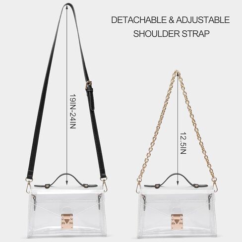Clear Stadium Purse, Cute Clear Concert Crossbody Plastic Small Bag Game Day Clutch Purse Stadium Approved for Women in Saudi Arabia