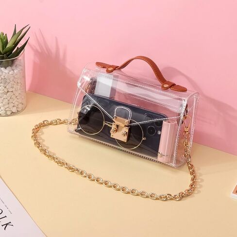 Clear Stadium Purse, Cute Clear Concert Crossbody Plastic Small Bag Game Day Clutch Purse Stadium Approved for Women in Saudi Arabia
