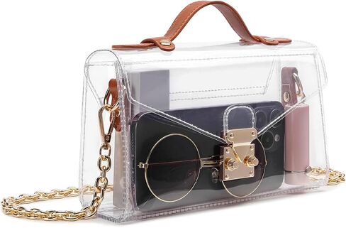 Clear Stadium Purse, Cute Clear Concert Crossbody Plastic Small Bag Game Day Clutch Purse Stadium Approved for Women in Saudi Arabia