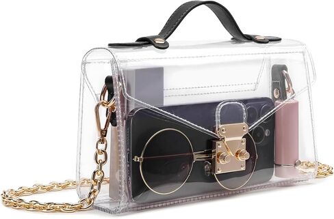 Clear Stadium Purse, Cute Clear Concert Crossbody Plastic Small Bag Game Day Clutch Purse Stadium Approved for Women in Saudi Arabia