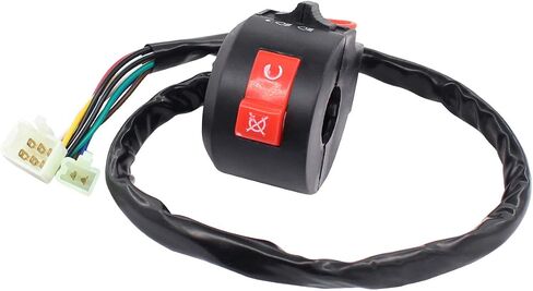 XtremeAmazing Left Starter Switch Assembly with 4 Wires Ignition Key Switch for Chinese ATVs Dirt Bikes Go Karts Scooters Quad 4 Wheeler Pit Bike 50cc 70cc 90cc 110cc 150cc 200cc 250cc in Saudi Arabia