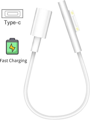 Sisyphy Surface to USB C Charging Cable (Female USB-C, 20 cm), Compatible with Microsoft Surface Pro 7/6/5/4/3 Go3/2/1 Laptop4/3/2/1, Requires 45W 15V/3A USB-C Charger in Saudi Arabia