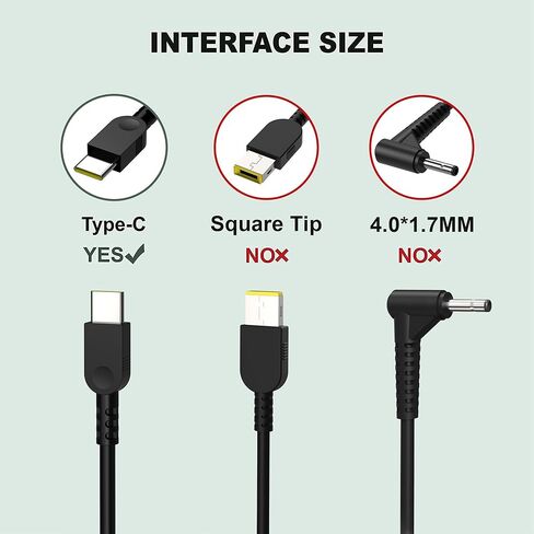 جديد 65 واط USB C شاحن الكمبيوتر المحمول لينوفو ثينك باد اليوغا Chromebook IdeaPad شاحن شحن سريع نوع C محول التيار المتردد سلك الطاقة العرض in Kuwait