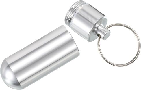 حامل أعواد الأسنان من uxcell، قطعتان - حافظة أعواد أسنان محمولة من سبائك الألومنيوم، جيب حامل أعواد أسنان مقاوم للماء مع سلسلة مفاتيح للتخييم في الهواء الطلق (47 مم) in Kuwait