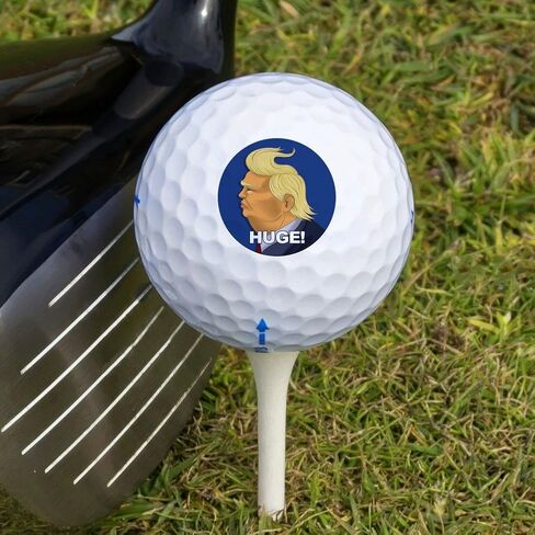GRAPHICS & MORE Huge! Donald Trump Caricature with Wind Blowing Hair Funny Novelty Golf Balls 3 Pack in Saudi Arabia