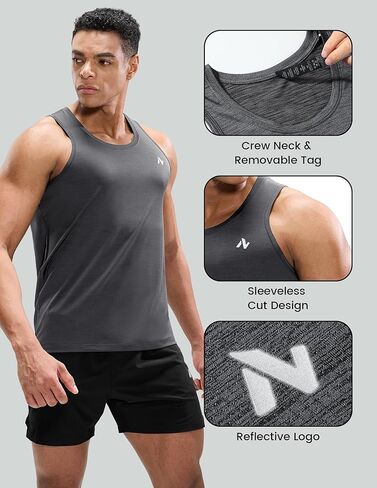 قمصان Nepest الرجالية بدون أكمام للتمرين والجري بدون أكمام، قمصان رياضية مناسبة للصالة الرياضية والسباحة والشاطئ وكمال الأجسام in Kuwait