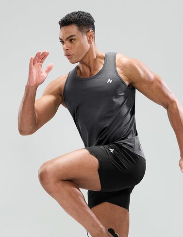 قمصان Nepest الرجالية بدون أكمام للتمرين والجري بدون أكمام، قمصان رياضية مناسبة للصالة الرياضية والسباحة والشاطئ وكمال الأجسام in Kuwait
