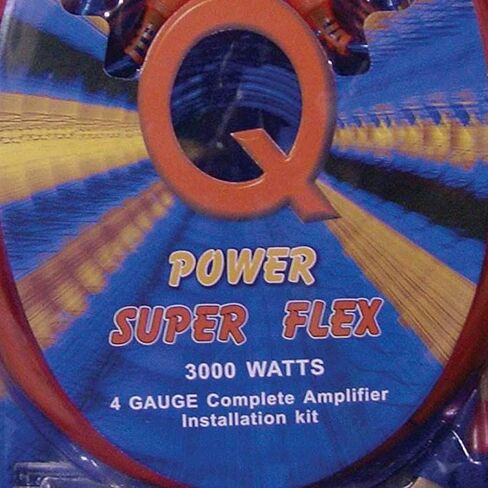 مجموعة تركيب أسلاك مكبر الصوت الكامل QPower Super Flex 4 قياس 3000 وات لتطبيقات نظام الصوت ستيريو السيارة (4 عبوات) in Kuwait