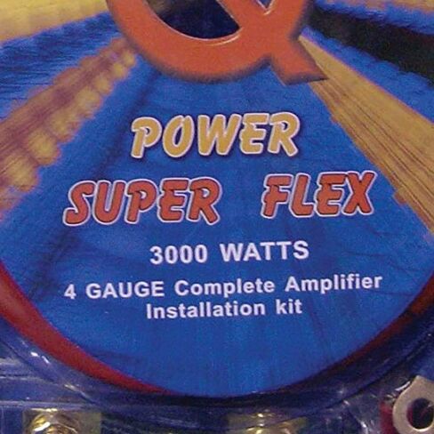 مجموعة تركيب أسلاك مكبر الصوت الكامل QPower Super Flex 4 قياس 3000 وات لتطبيقات نظام الصوت ستيريو السيارة (4 عبوات) in Kuwait