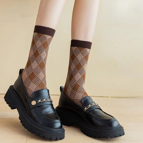 Kelabia 5 أزواج جوارب قطنية عتيقة جوارب نسائية لطيفة للخريف جوارب طويلة جمالية جوارب الكاحل Preppy للنساء in Kuwait