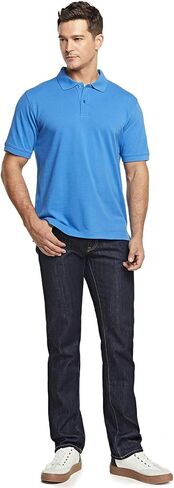 ATHLIO 2 Pack Men's Short Sleeve Polo Shirts, Classic fit Quick Dry Tech Golf Shirts, Dri Flex Performance Solid Top Shirts in Saudi Arabia