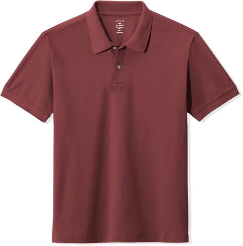 ATHLIO 2 Pack Men's Short Sleeve Polo Shirts, Classic fit Quick Dry Tech Golf Shirts, Dri Flex Performance Solid Top Shirts in Saudi Arabia