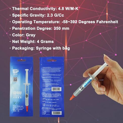 GD900 Thermal Paste 4Grams for Gamer Computer PSP/CPU/ Ps3/ps4/xbox360/one/pc Best Cost x Benefit (N.W. 4G GD900-BA4 5 Pieces) in Saudi Arabia