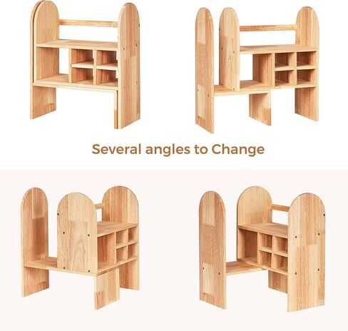 رف منظم سطح المكتب من BEWISHOME، رف عرض خشبي قابل للتعديل، رف تخزين المكتب، رف كتب صغير قائم بذاته لسطح المكتب لغرفة النوم وغرفة المعيشة والمكتب المنزلي KXJ03Y in Kuwait