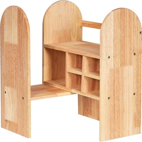 رف منظم سطح المكتب من BEWISHOME، رف عرض خشبي قابل للتعديل، رف تخزين المكتب، رف كتب صغير قائم بذاته لسطح المكتب لغرفة النوم وغرفة المعيشة والمكتب المنزلي KXJ03Y in Kuwait