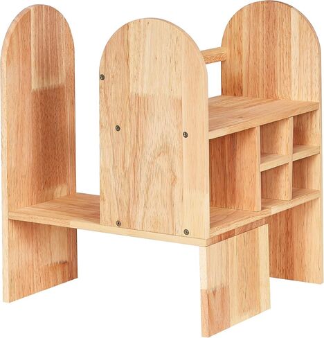 رف منظم سطح المكتب من BEWISHOME، رف عرض خشبي قابل للتعديل، رف تخزين المكتب، رف كتب صغير قائم بذاته لسطح المكتب لغرفة النوم وغرفة المعيشة والمكتب المنزلي KXJ03Y in Kuwait