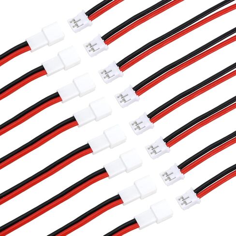 INJORA 10 Pairs Tiny Whoop JST-PH 2.0 Male and Female Connectors, Mini Micro JST 2.0 PH 2-Pin Connector Plug with 80mm 22AWG Silicone Wire, for RC Battery JJRC H36 H67 Blade Inductrix E010 E013 in Saudi Arabia