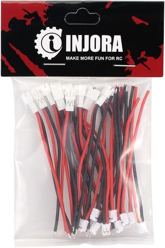 INJORA 10 Pairs Tiny Whoop JST-PH 2.0 Male and Female Connectors, Mini Micro JST 2.0 PH 2-Pin Connector Plug with 80mm 22AWG Silicone Wire, for RC Battery JJRC H36 H67 Blade Inductrix E010 E013 in Saudi Arabia