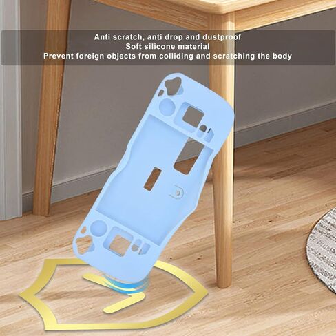 Steam Deck Protective Cover, Silicone Cover Case Compatible with Steam Deck with Anti Slip Pattern Heat Dissipation and Lanyard,Multiple Colors Protective Cover (Blue) in Saudi Arabia