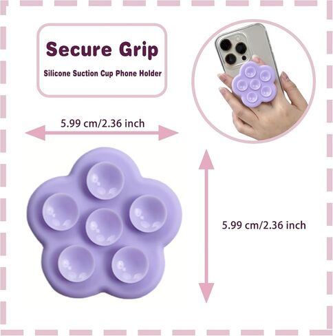 Grippopso Suction Phone Case Mount, Silicone Suction Cup Collapsible Phone Grip Holder Stand, Hands-Free Cell Phone Accessory Holder for Selfies and Videos Creator (Matt Clear) in Saudi Arabia