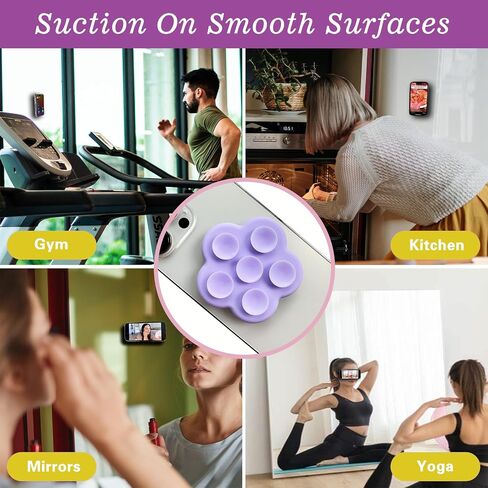 Grippopso Suction Phone Case Mount, Silicone Suction Cup Collapsible Phone Grip Holder Stand, Hands-Free Cell Phone Accessory Holder for Selfies and Videos Creator (Matt Clear) in Saudi Arabia