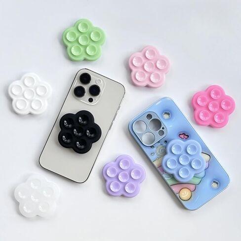 Grippopso Suction Phone Case Mount, Silicone Suction Cup Collapsible Phone Grip Holder Stand, Hands-Free Cell Phone Accessory Holder for Selfies and Videos Creator (Matt Clear) in Saudi Arabia