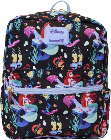 حقيبة ظهر صغيرة من النايلون مطبوعة بالكامل من Loungefly Disney The Little Mermaid للذكرى الخامسة والثلاثين للحياة in Saudi Arabia