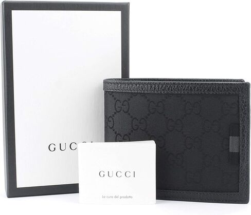 Gucci GG Original Canvas With Grained Leather Trim Bifold Wallet, Black in Saudi Arabia