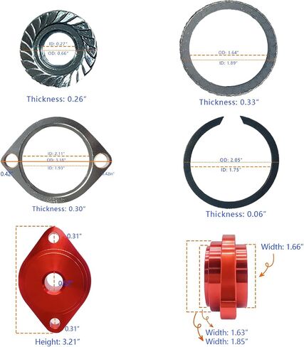 Gasket & Chrome Flange with Nuts & Washers Kit Compatible for Harley-Davidson Big Twin Sportster 883 1200 XL883 XL1200 48 72 1984-2022 in Saudi Arabia