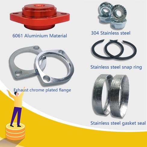 Gasket & Chrome Flange with Nuts & Washers Kit Compatible for Harley-Davidson Big Twin Sportster 883 1200 XL883 XL1200 48 72 1984-2022 in Saudi Arabia
