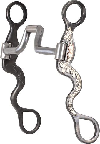 Classic Equine Floral Scroll Tool Box Cavalry Shank Bit with Square Hinge Port, 8-inch in Saudi Arabia