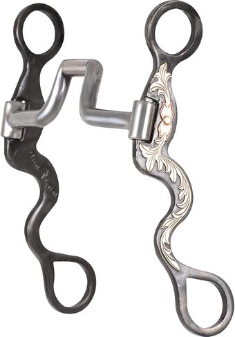 Classic Equine Floral Scroll Tool Box Cavalry Shank Bit with Square Hinge Port, 8-inch in Saudi Arabia
