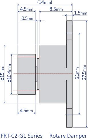 Bansbach Easylift FRT-C2-201G1 Rotary Dampers/Standard, 27.5 mm x 15 mm x 14 mm in Saudi Arabia