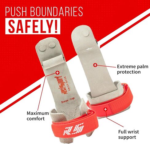 Reisport Men's Ring Gymnastics Grips - Durable Leather Hand Grips for Gymnastics Rings Men & Boys - Gymnastics Equipment & Accessories for Advanced Gymnasts in Saudi Arabia