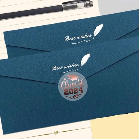 100 Transparent Gold Foil Graduation Stickers for College High School Class of 2024 Ideal for Envelope Seals Invitation Decorations Graduate Party Favor Labels Real Foil 1.6" (Class, Gold Foil) in Saudi Arabia