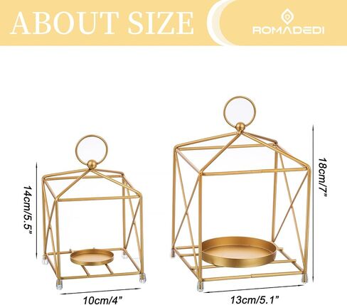 Romadedi Metal Candle Lantern Decorative - 4 Pcs Modern Farmhouse Black Candle Holder for Pillar Tea Light Table Centerpiece Decorations for Coffee Tables Mantel Shelf in Saudi Arabia